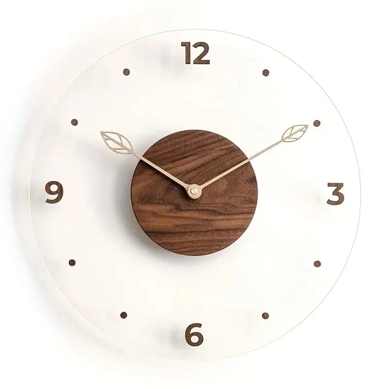 掛け時計 クリア 木 温かみ 静音 アナログ おしゃれ かわいい インテリア 北欧 モダン 壁掛け 時計 ウォール クロック リビング 寝室 4-7