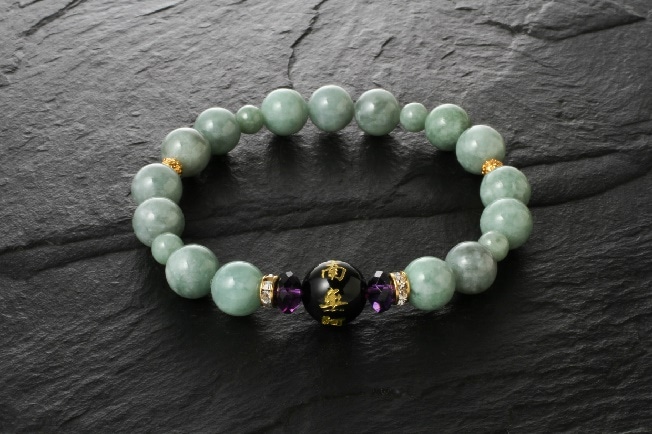 南無阿弥陀佛ひすいブレス　オニキスタイプアメジスト/オニキス/翡翠/天然石 パワーストーン ブレスレット