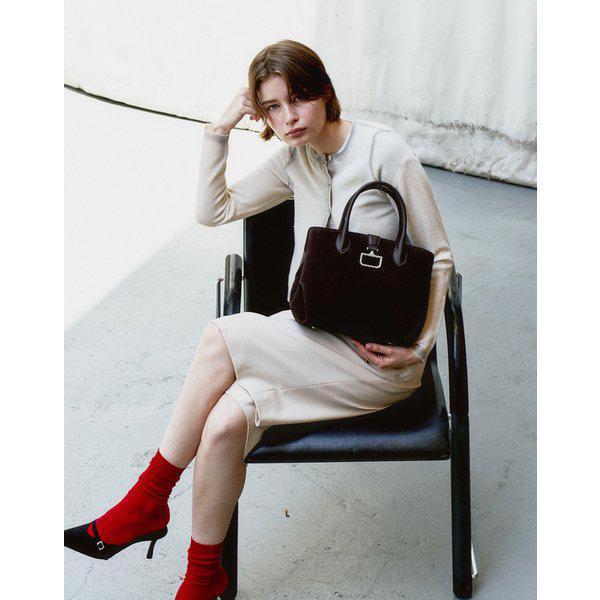 [25FW] [버크루나] ブラウンスエード牛革トートバッグ DCBA5F266W3