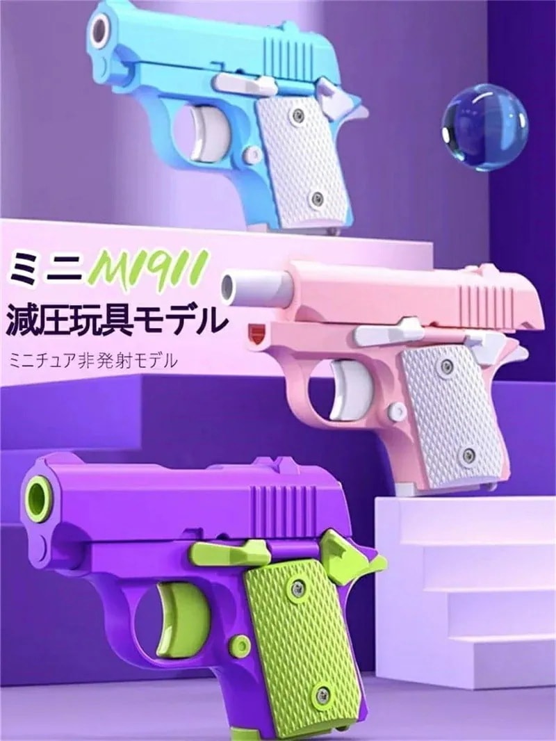 ストレス解消 ブローバックおもちゃ 格納式ナイフ ハンドガン風おもちゃ銃 おもちゃ拳銃 MINI ミニハンドガン スクイーズ玩具