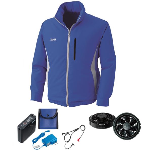 KU90520 空調服 ポリエステル製フード付 FAN2300B/LISUPER1 ブルー 5L