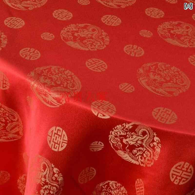 テーブルクロス おしゃれ ドラゴン 辰 龍 ホテル ダイニング 家庭 結婚式 ラウンド 正方形 フェニックス レッド チャイナ風 布 シンプル インテリア