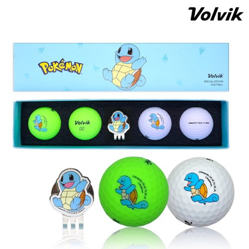 ポケットモンスター ゼニガメ 3ピース ビビッド ゴルフボール 4球+ボールマーカー