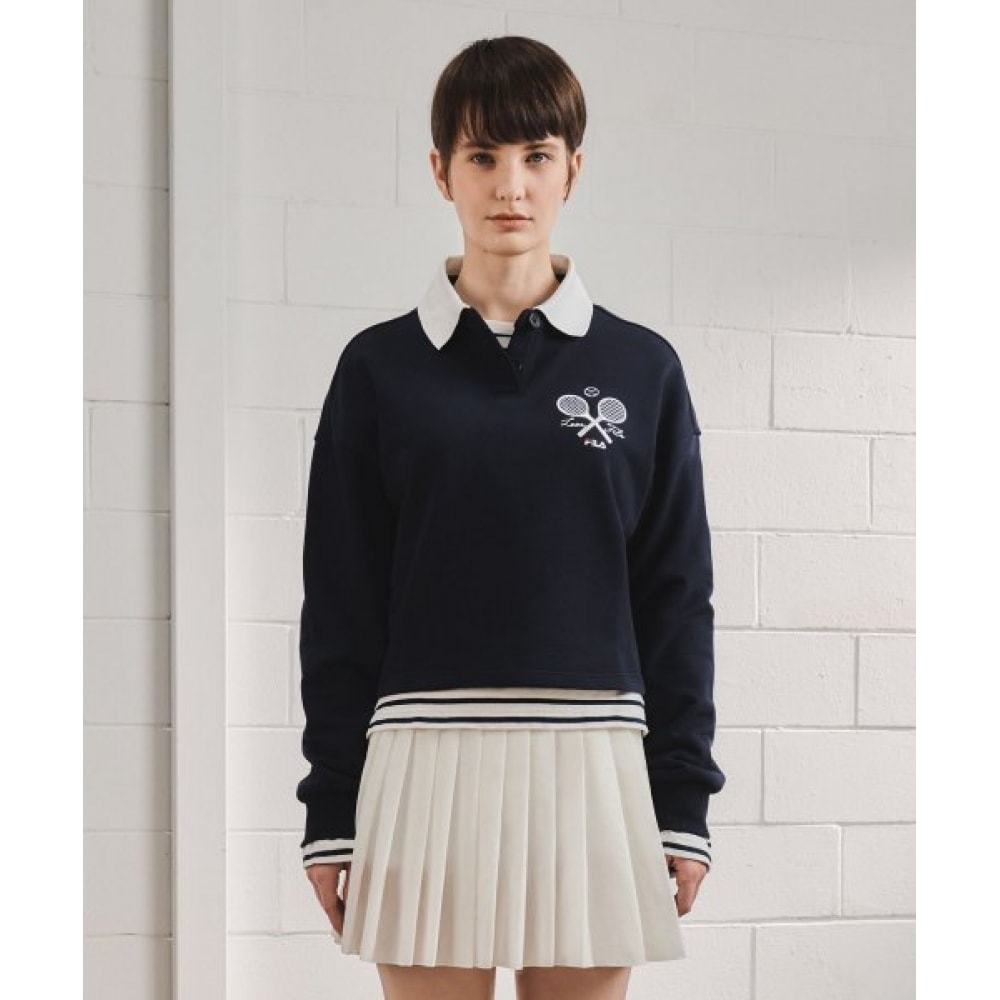 FILA 女性用テニスルーズフィットカラースウェットシャツ (FS2POE3354FINA)