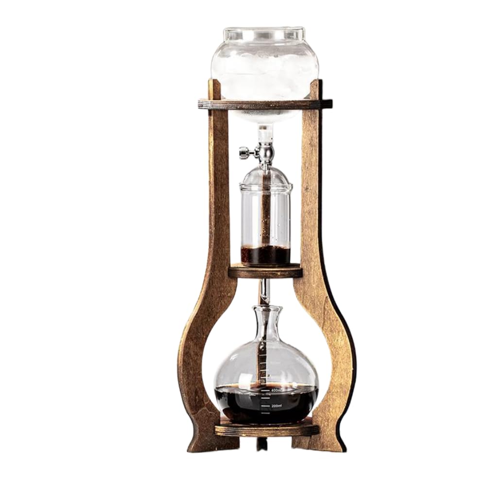 XVVXドリップコーヒーマシン アイスコーヒーマシン ポータブルコーヒーマシン水出しコーヒーボトル (（丸太カラー棚）)