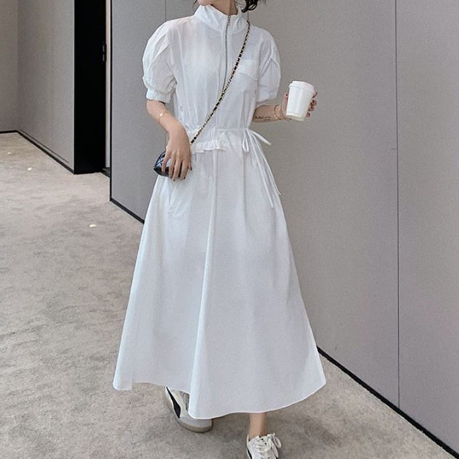 最新の製品 ワンピース レディース ドレス 半袖 夏 パフスリーブ 10377