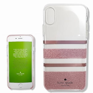 コラボ スマホケース ピンク シャーロットストライプ iPhone X 対応