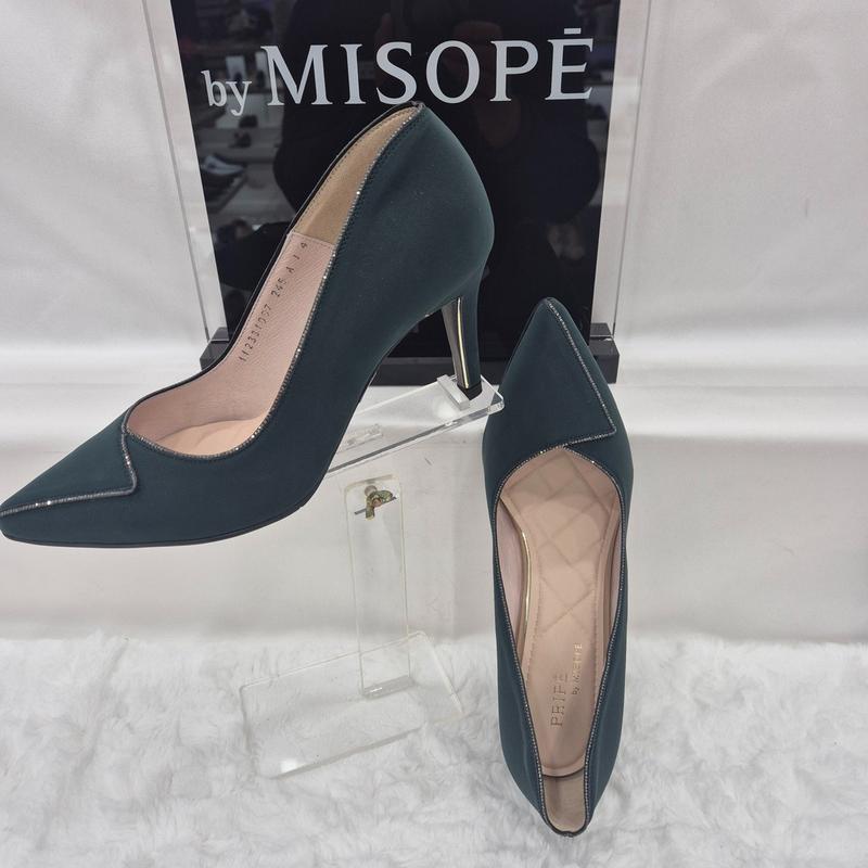 By 女性 ビーズ装飾 ハイヒール 112HT331SS007 GREEN 3 JJ