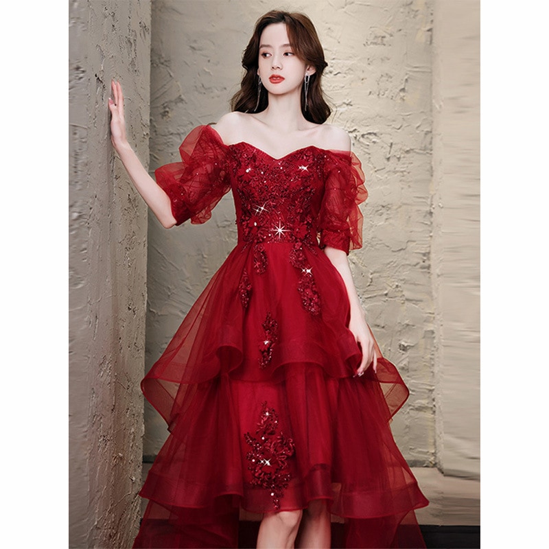 カラードレス カクテルドレス ロングドレス パーティードレス 発表会 演奏会 ステージドレス イブニングドレス 大人 ブルー 青 ファスナー ウェディングドレス-959