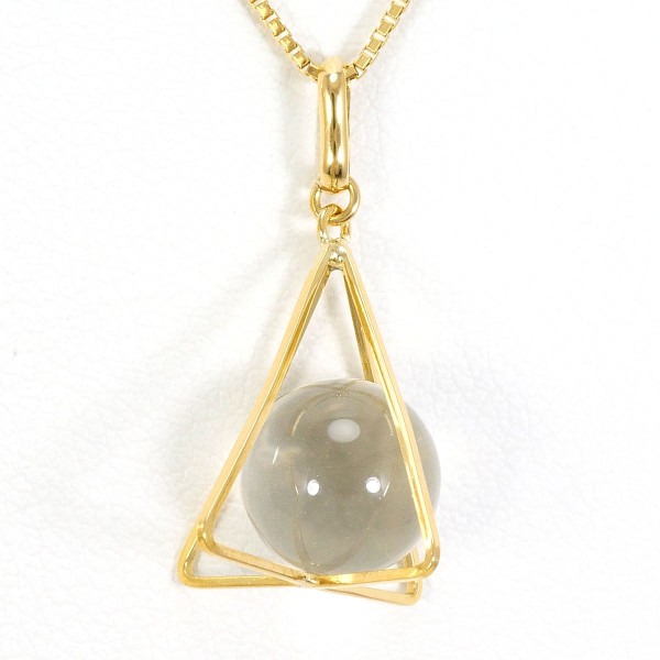 K18 18金 YG イエローゴールド ネックレス クォーツ 約45cm ジュエリー 中古