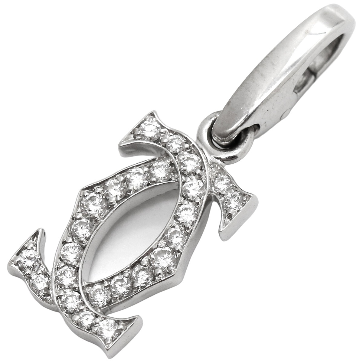 カルティエ Cartier ペンダントトップ C2 2Cチャーム ダイヤ K18WG ダイヤモンド ホワイトゴールド Cドゥ ネックレストップ 750 18K 18金 【中古】 71,379円