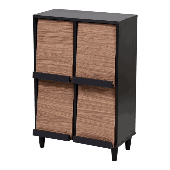 6デザインキャビネット サイドボード モダン キャビネット 扉付き FSI-0003-BKBR