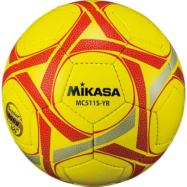 MIKASA（ミカサ）サッカーボール軽量5号球 シニア（50歳以上）用 イエローレッド(MC511SYR)