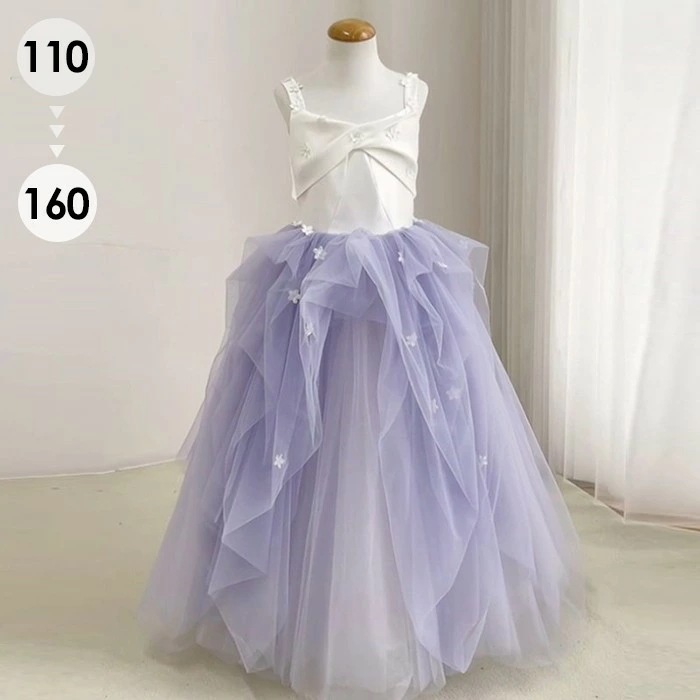 【新作】ピアノ発表会 ドレス 子供 女の子 パープル 紫 発表会ドレス ノースリーブ 子ども ワンピース お祝い日 演奏会 音楽会 フォーマル 誕生日 撮影 パーティー ジュニア キッズ ロングドレス