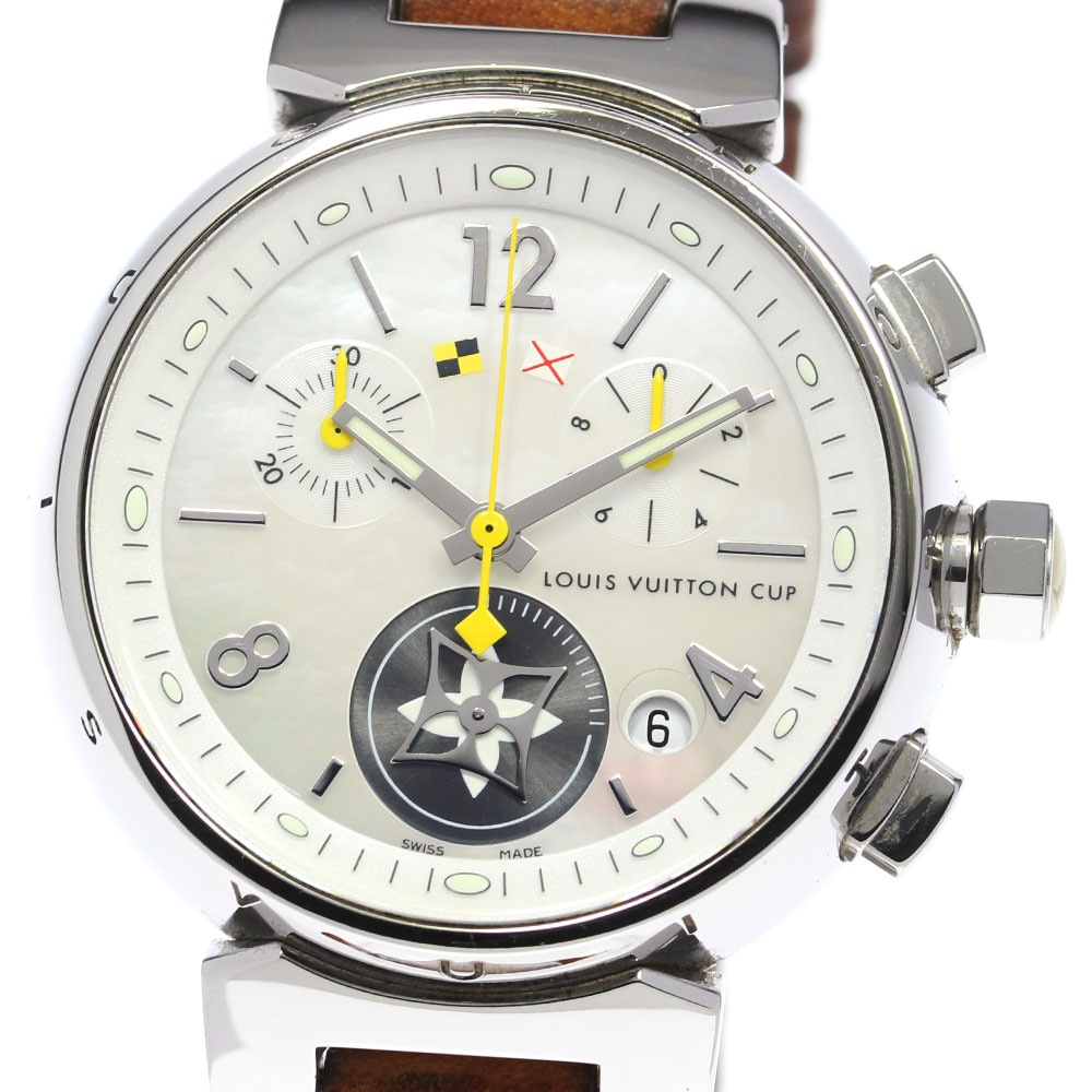 訳あり ルイヴィトン LOUIS VUITTON Q132C タンブール ラブリーカップ クロノグラフ クォーツ レディース 箱保証書付き_792116【中古】