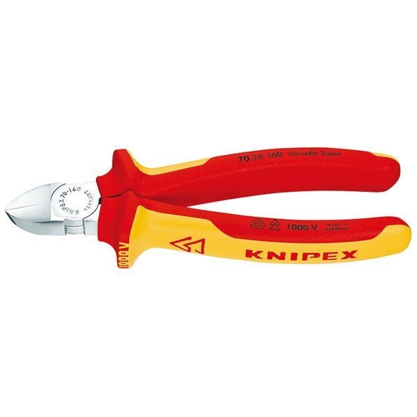 7026-160 絶縁斜ニッパー 1000V KNIPEX(クニペックス) 長さ160mm