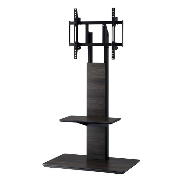 自立スタンド 55V型 キャスター付きグレー木目 KF-955