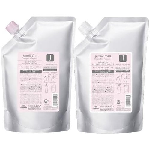 セット ミルボン MILBON ジェミールフラン ヒートグロス シャンプー J 1000mL + トリートメント J 1000g 詰め替え用 シャンプー トリートメントセット 8,192円