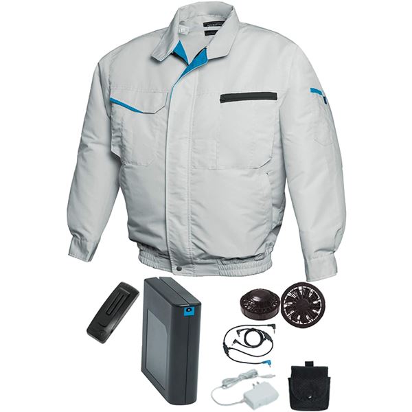 熱販売 ブラックファン シルバー XL 空調服/作業着 バッテリーセット F 洗濯耐久性 綿ポリエステル混紡 その他 熱販売 ブラックファン シルバー XL 空調服/作業着 バッテリーセット F 洗濯耐久性 綿ポリエステル混紡 その他