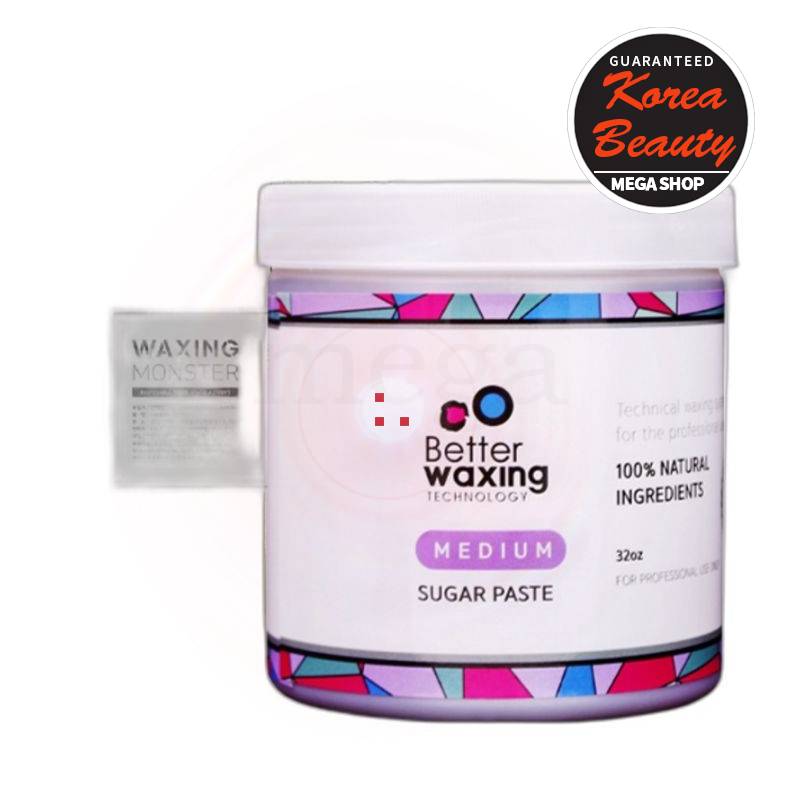 ベラルワックス広い部位用シュガーリングミディウムワックス950g + ワックスモンスタースパチュラL 100個入り