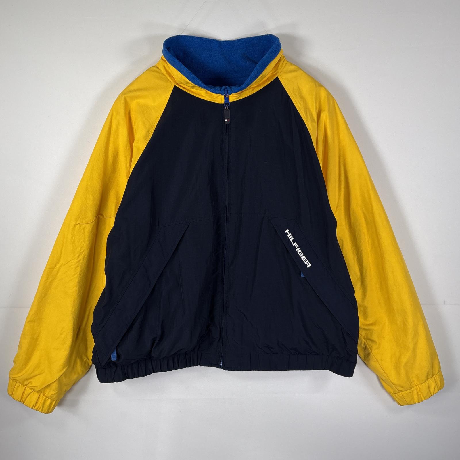古着 90s/90年代 ナイロンジャケット リバーシブル フリース XXL イエロー メンズ