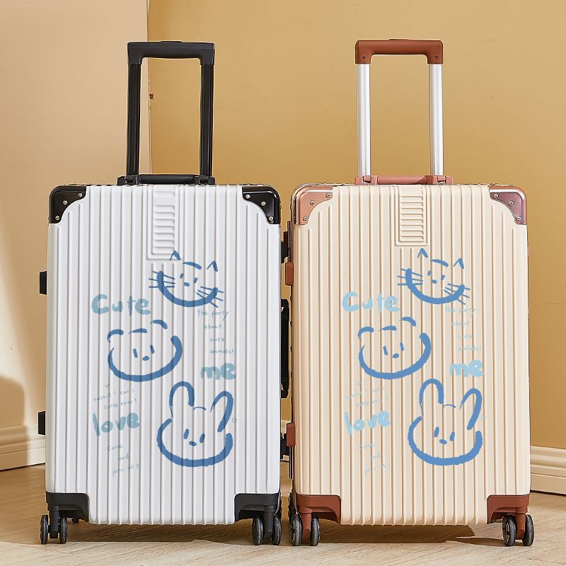 女の子用スーツケース 漫画 高価値の学生用トロリーケース 大容量 ポータブル ジッパー 旅行 搭乗 パスワードボックス 男の子用