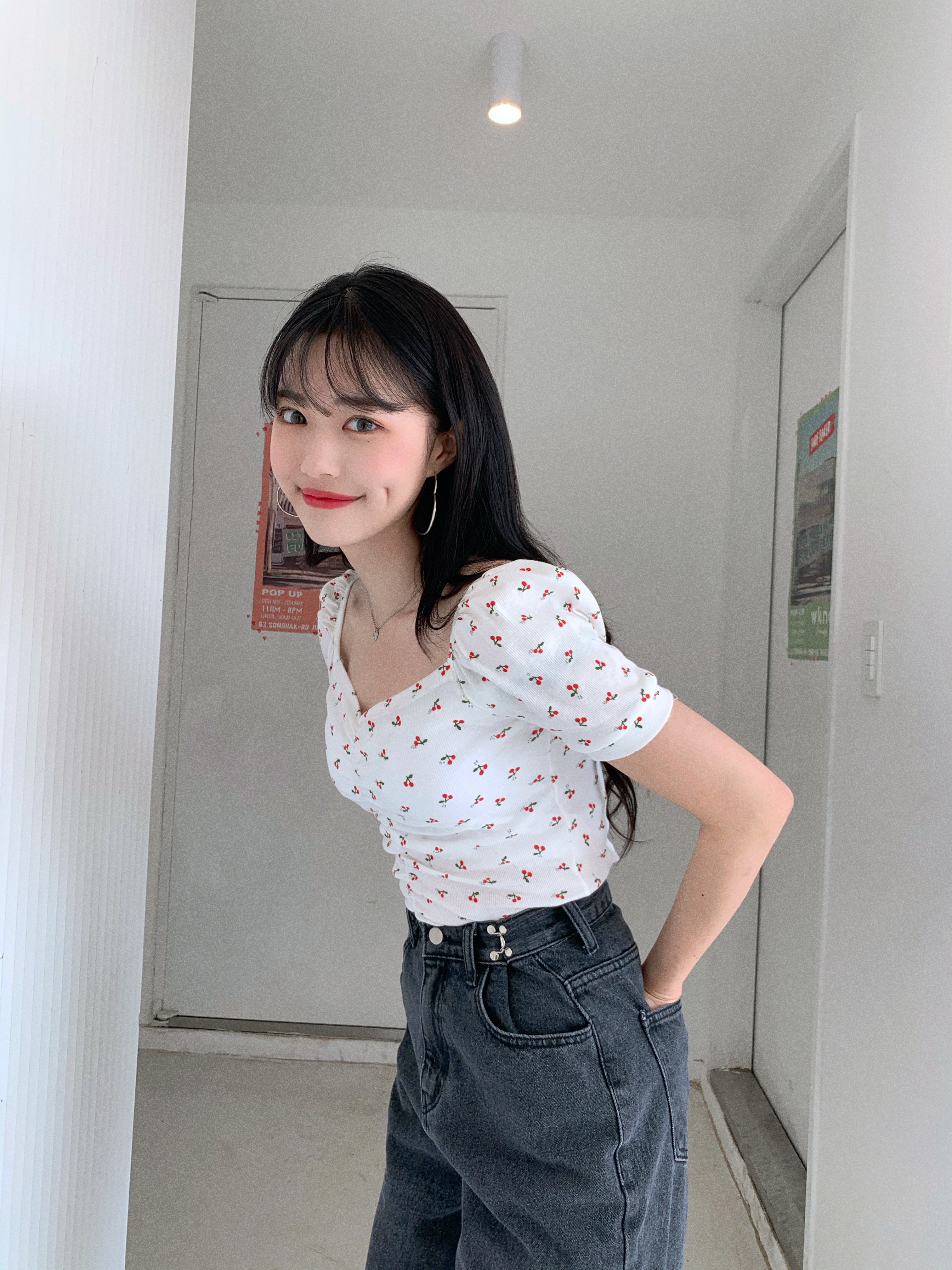 [ro.junghwa][自主製作]フックデニムパンツ[累積販売6千個以上！]黒デニム