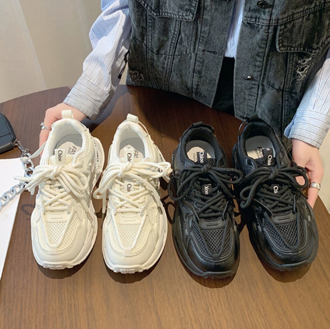 シューズ レディース スニーカー 22.5cm 23cm 23.5cm 24cm 24.5cm 25cm 韓国 厚底シューズ ダッドスニーカー スポーティー 歩きやすい 疲れにくい 美脚 大人可愛い 5,410円