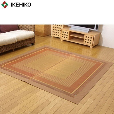 イケヒコ・コーポレーション 純国産 い草ラグカーペット 『ランクス総色』 ベージュ 約191×191cm 8200970 【送料無料】