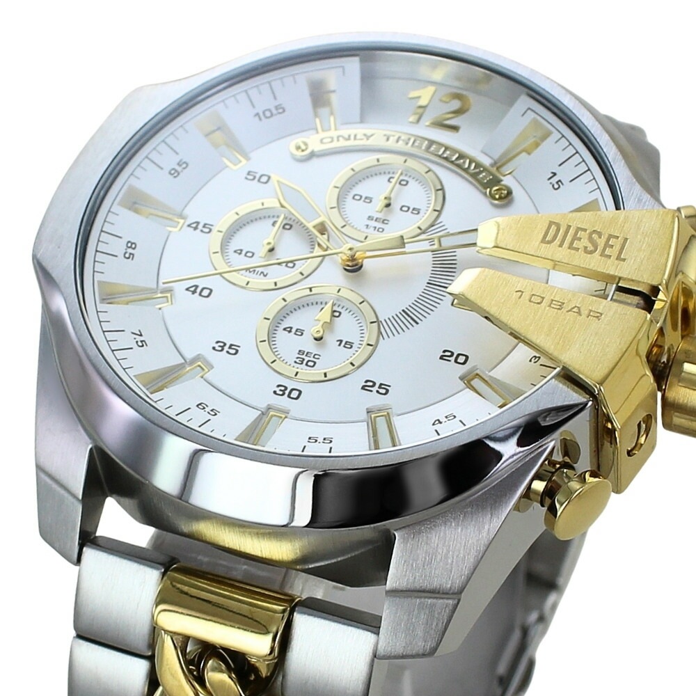 ディーゼル 腕時計 メンズ ステンレス 防水 クロノグラフ シルバー ゴールド 大きめフェイス ビッグフェイス ストリート系 ブランド おしゃれ 誕生日 プレゼント ギフト DIESEL 時計 DZ4
