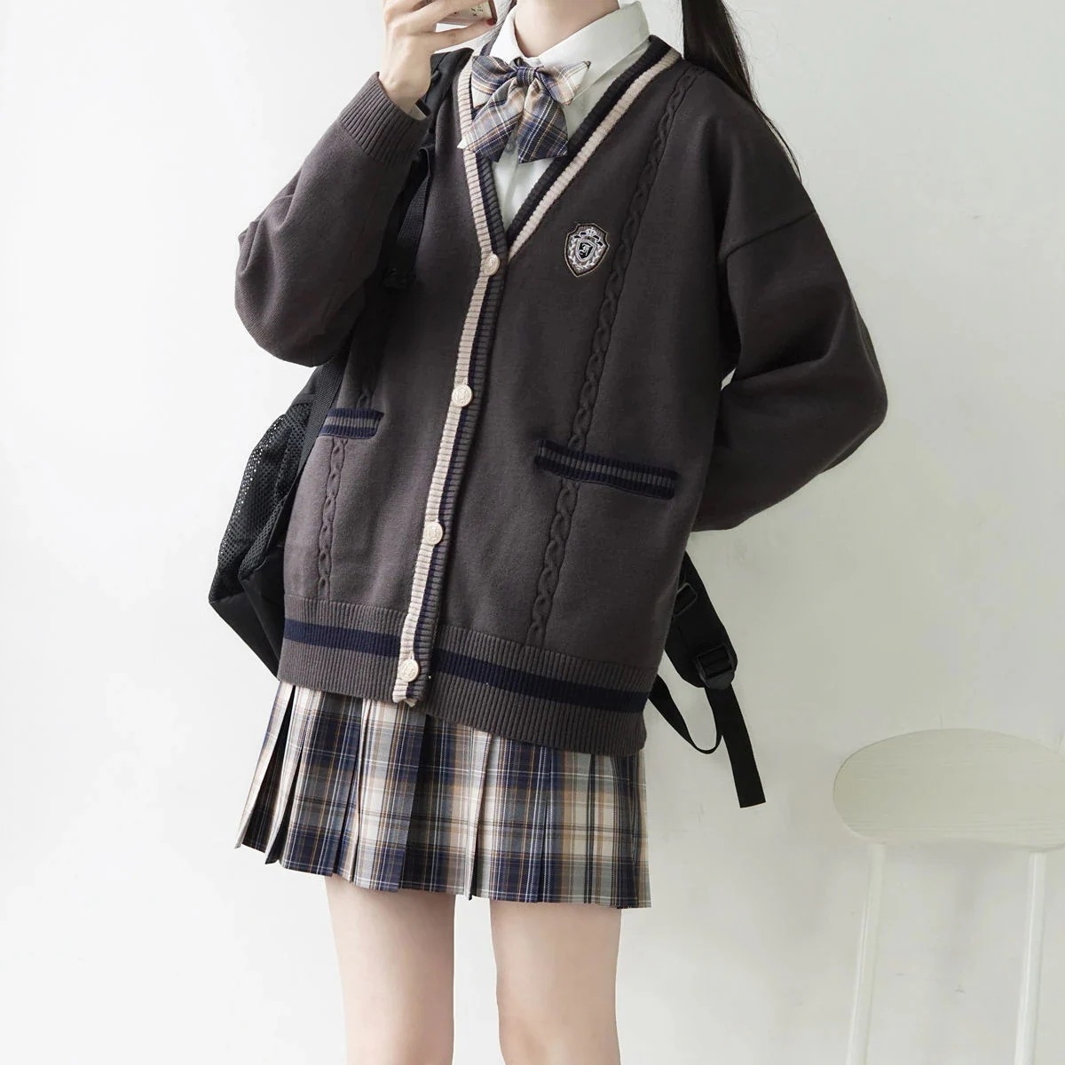 速達!カーディガン レディース日系JK制服男女ゆったりセーターニットカーディガンコート春秋新作 ベーシックニット 韓国ファッションブラウス