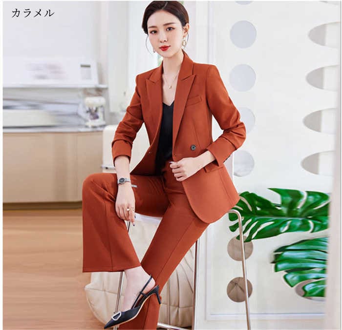 セットアップパンツスーツ卒園式レディース春春パンツスーツストレlッチ長袖ロング丈フォーマル選べる洗えるセットアップビジネススーツリクルートオールシーズン対応通勤高級感上品お洒落203040