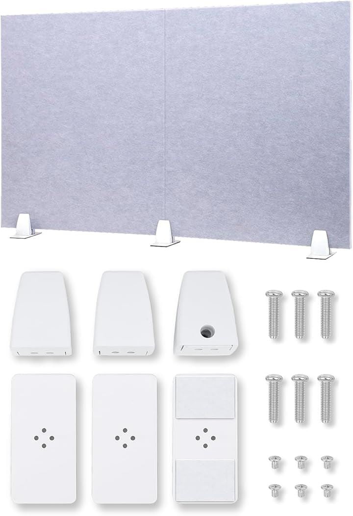 卓上パーテーション 防音 吸音 デスクパネル 衝立 簡単設置 勉強 仕切り クリップスタンド付属(グレー, 横幅100cm)