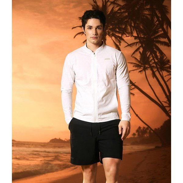 男性アリス レギュラーフィット ジップアップ ラッシュガード (A6SM1RR02_WHT)