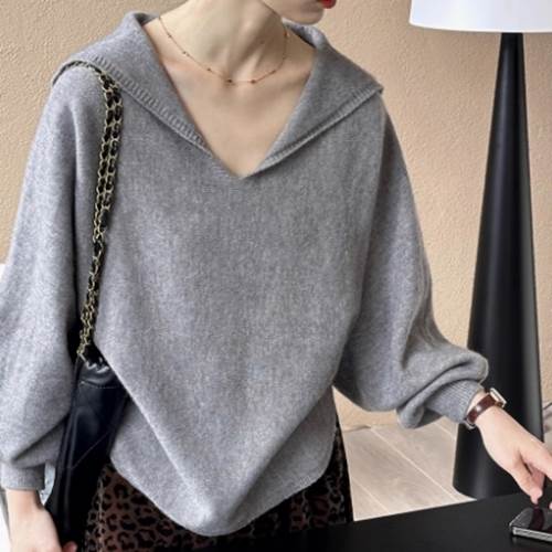 クーポン有トップス レディース ニット セーター プルオーバー 秋 冬 長丈トップス 長袖 Vネック 鎖骨きれい ブラック グレー ブラウン 無地 フリーサイズ ワンサイズ ウール 旅行 1枚で決まる