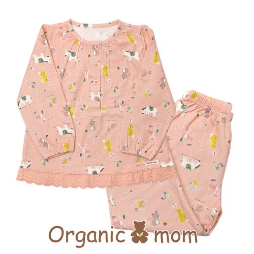 【新作からSALEアイテム等お得な商品満載】 organicmom SALE 65%OFF スト米ピンクの女の子長袖子供のパジャマ MDZ1SW