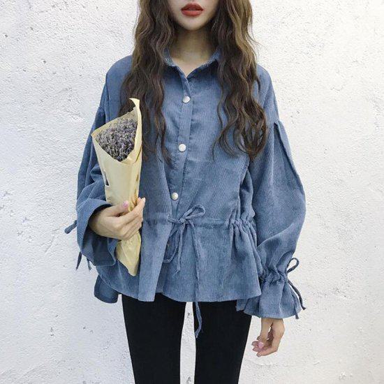 ブラウス 長袖シャツ レディース 大きめ 大きいサイズ ナチュラル 秋冬 オールシーズン フリル コーデュロイ おしゃれ ブラウス 長袖シャツ レディース 大きめ 大きいサイズ ナチュラル 秋冬