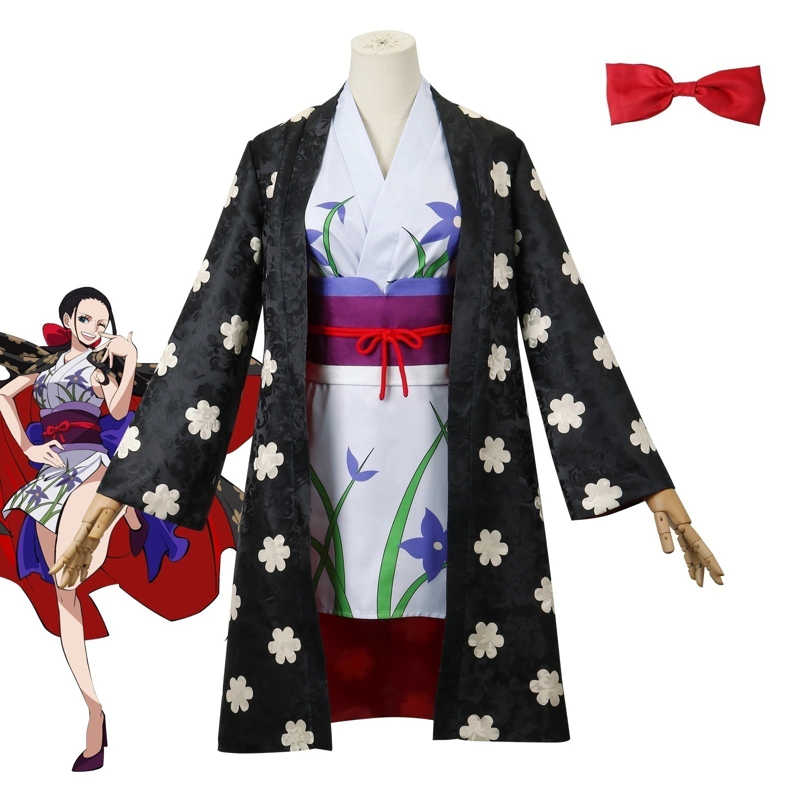 ワンピース鬼島編暗紋ロビン着物cos服二次元アニメニコロビン