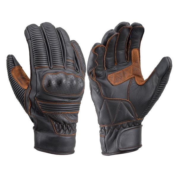 D19540 HBG-062 Lサイズ ブラウン ハードプロテクター [バイク用グローブ ゴートスキン / タッチパネル対応 / 春夏秋 / 本革 / ヴィンテージライン]