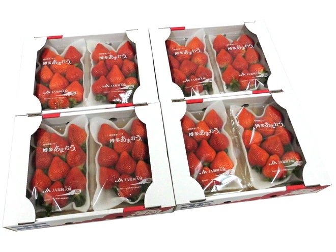 福岡産 博多 =あまおういちご= 等級DX（デラックス） 4箱 8パック入り（1パック約270g） 予約 1月以降