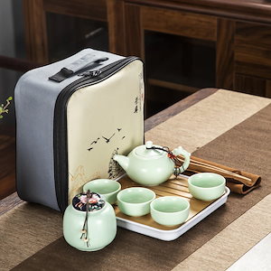 青磁カンフー茶器10頭セット茶器セット 茶用品 茶道具 お茶03