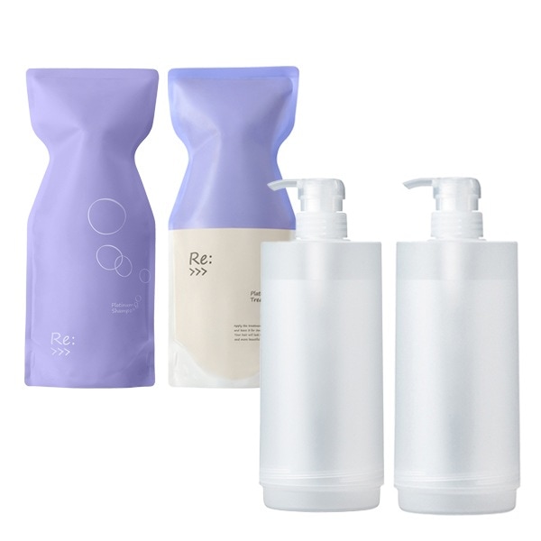 Re: プラチナム シャンプー 600mL + トリートメント 600g カートリッジ付き セット