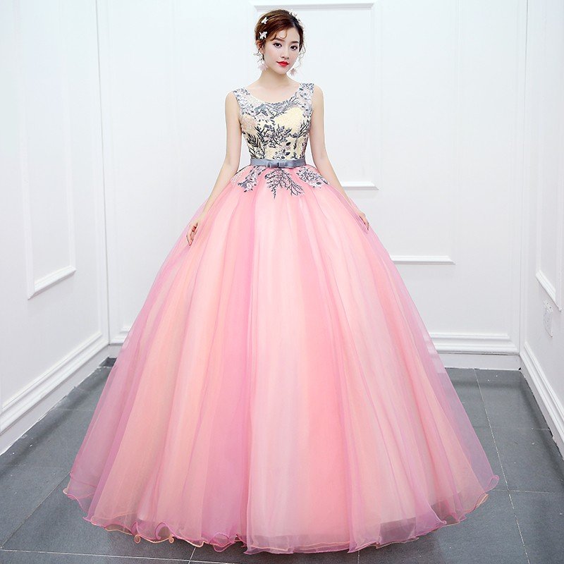 カラードレス ロングドレス 演奏会 コンサート パーティードレス ウェディング 二次会 プリンセス 結婚式 ステージ衣装 大きいサイズ ピンク