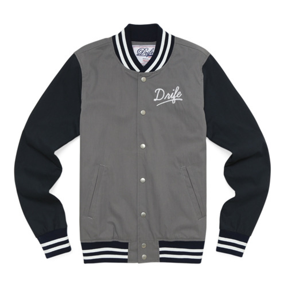 DRIFE CFC スタジアム ジャケット-グレー/ネイビー