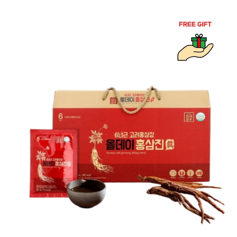 韓国参 6年根 高麗紅参精 オールデイ紅参真 30包入（合計1.5L・1セット）/韓国紅参/疲労回復/ 健康ドリンク