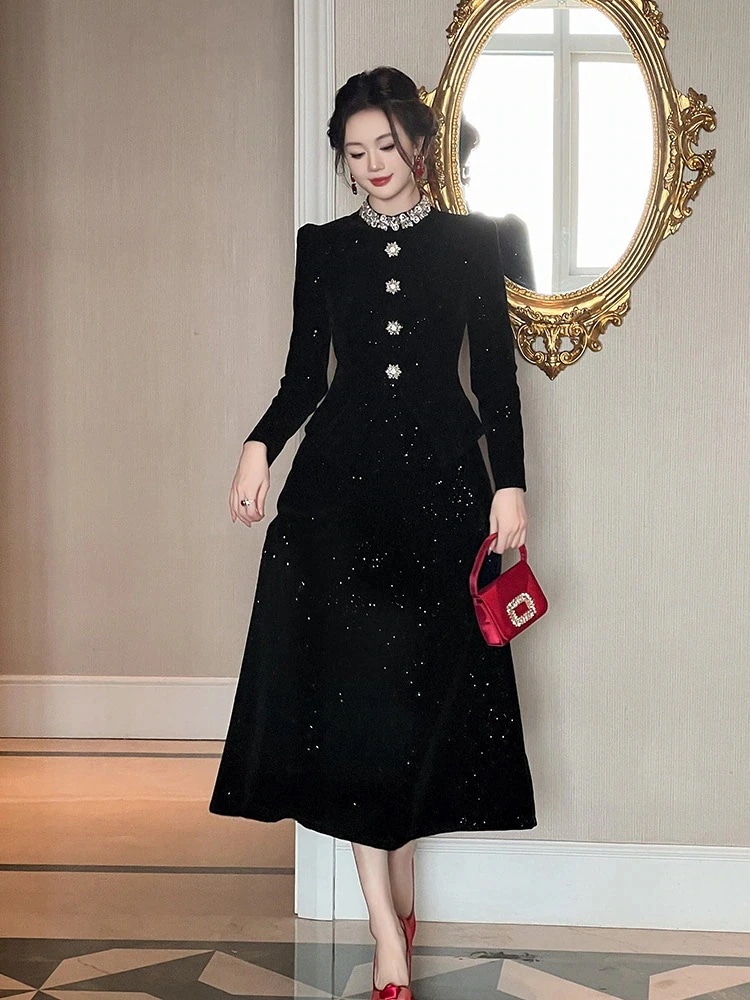 二次会 キャバ ウェディング 結婚式 披露宴 ダイヤモンド飾り 演奏会 卒業式 秋 同窓会 ワンピース メガ割 大人 キラキラ パーティー ドレス