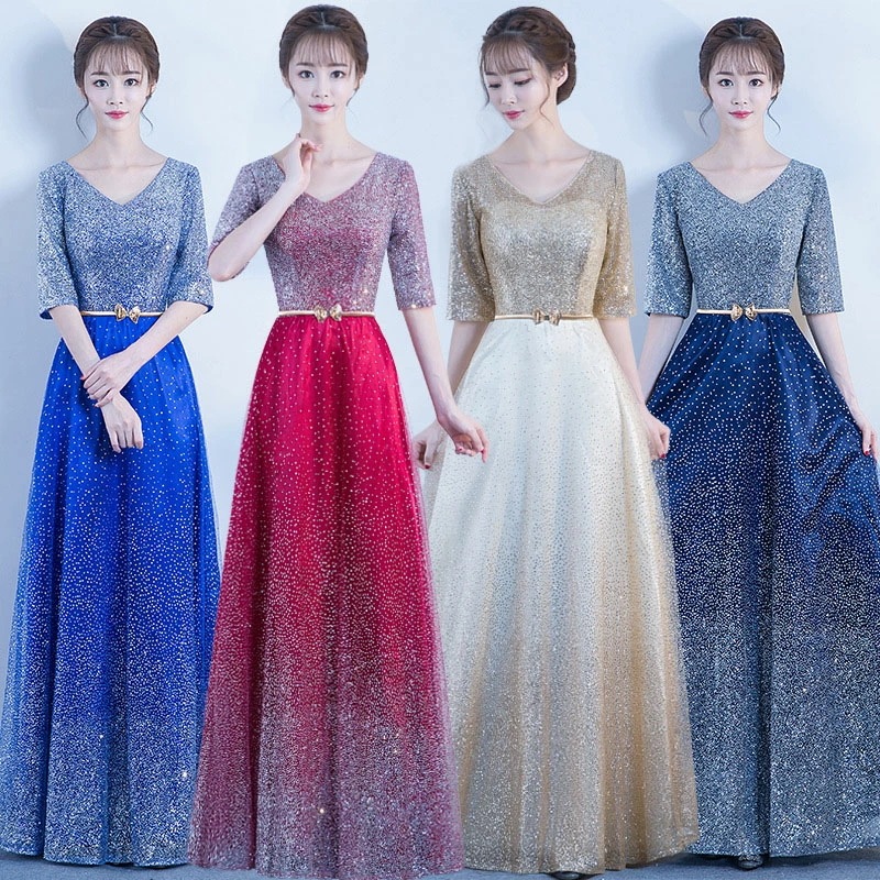 カラードレス ワインレッド ネイビー ブルー ゴールド シルバー ロングドレス 演奏会 発表会 コンサート イベント 合唱衣装 大人 ステージドレス 大きいサイズ ウェディングドレス ウエディングドレ