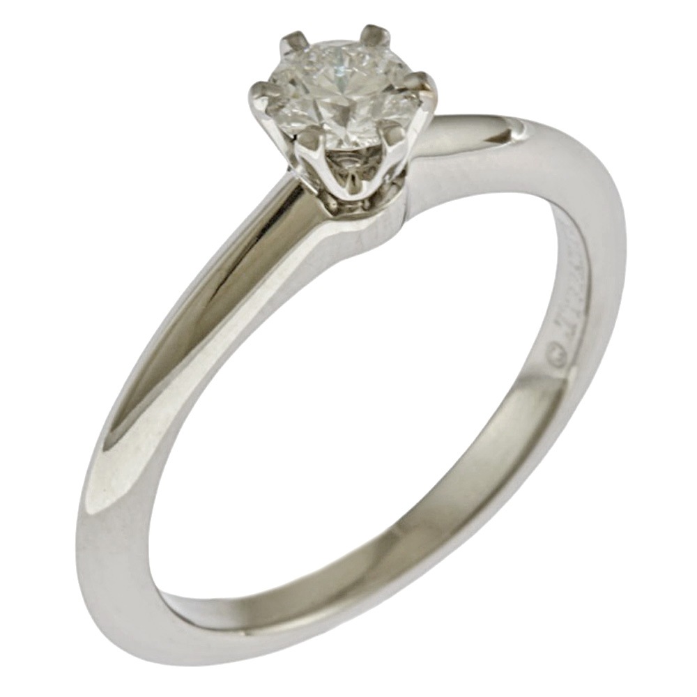 ティファニー ソリティア リング 指輪 6.5号 Pt950プラチナ ダイヤモンド TIFFANY&Co. 中古 美品