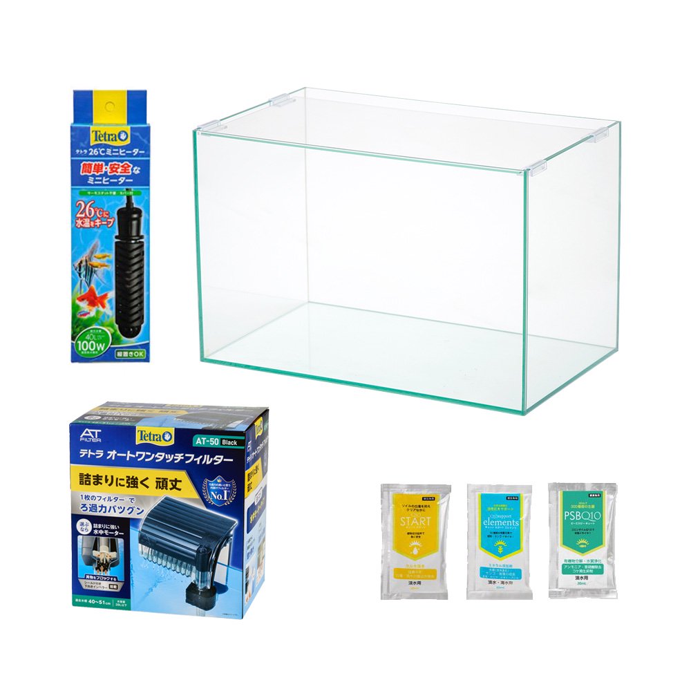 熱帯魚がすぐに飼える水槽セット！　アクロ４５　テトラ　オートワンタッチフィルター　ＡＴ－５０＋ヒーター付き　６点セット　お一人様１点限り　ＣＲＣ10―11―03―40―30