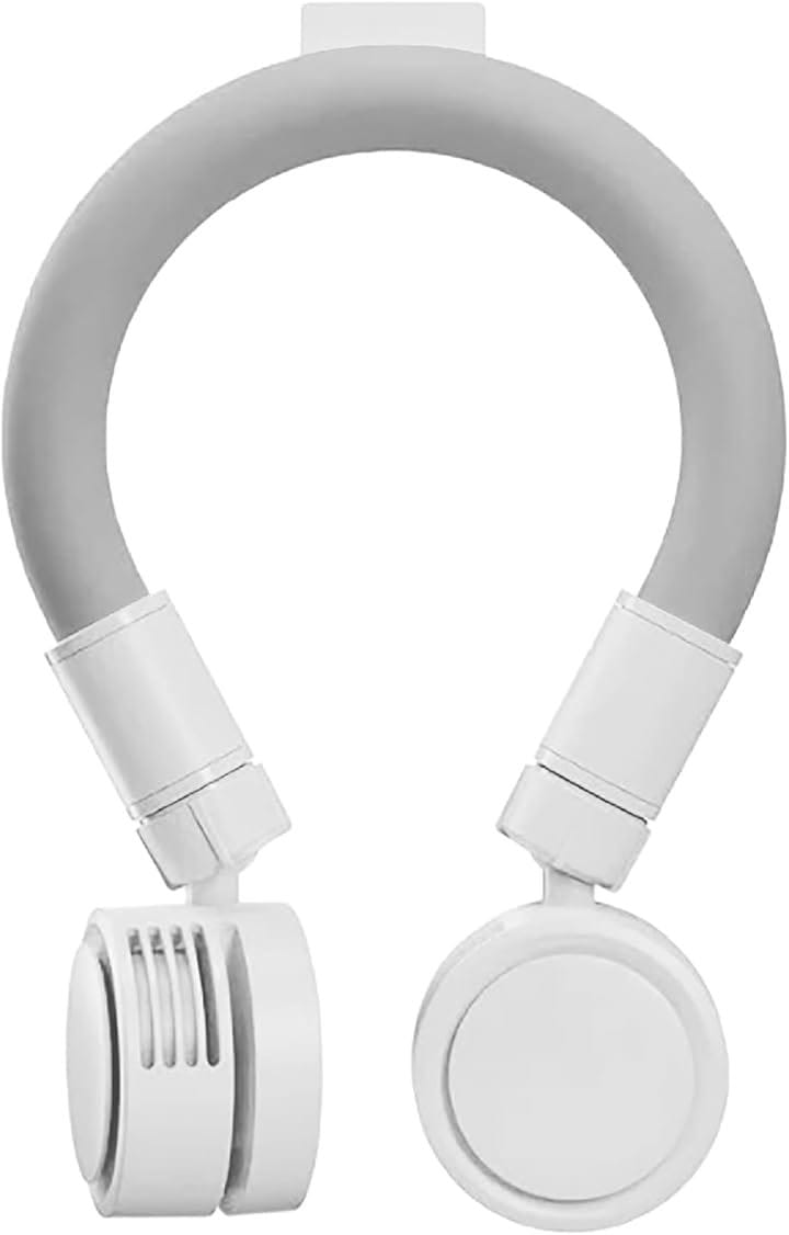 ネッククーラー 首掛け扇風機 携帯扇風機 リング付き 繰り返し使用 冷蔵冷却 通勤 通学 アウトドア お祭り (ホワイト)